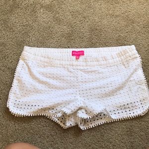 Lilly Pulitzer white eyelet shorts.